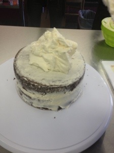 ready to frost the cake